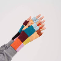 Color Patch Fingerless Gloves