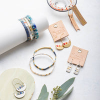 Good Karma Miyuki Frame Earring - Mint/Peach/Gold / Scout
