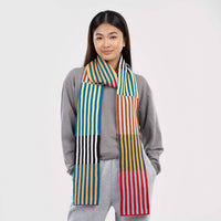 Colorblock Stripe Skinny Scarf