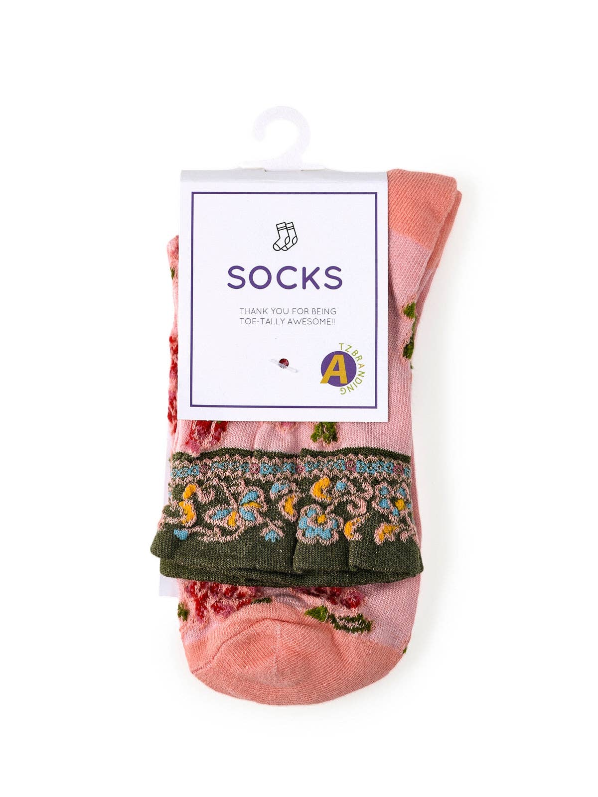 Rufia - Embossed Floral Pattern Women's Socks: Black / One Size