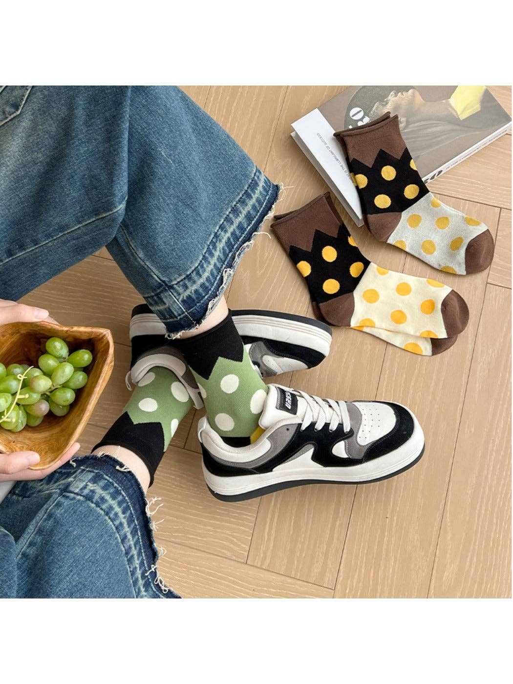 Rufia - Colorblock Crew Socks - Playful & Soft