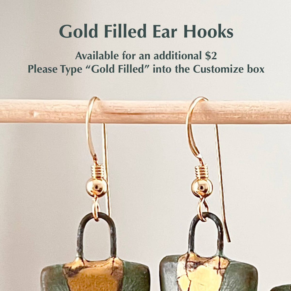 Speckled Olive Two Piece Gold Lined Earrings