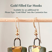 Speckled Olive Two Piece Gold Lined Earrings