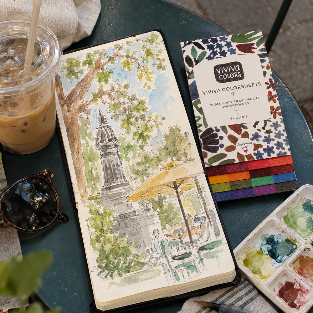 Original Colorsheets 16 | Travel Watercolor Set | Art Gift