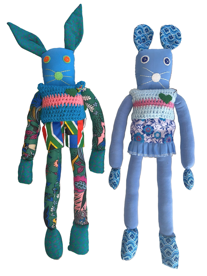 Handcrafted Large Blue Bunnykat - Blue Hopper