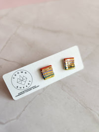 Rainbow Stripe Stud Earrings