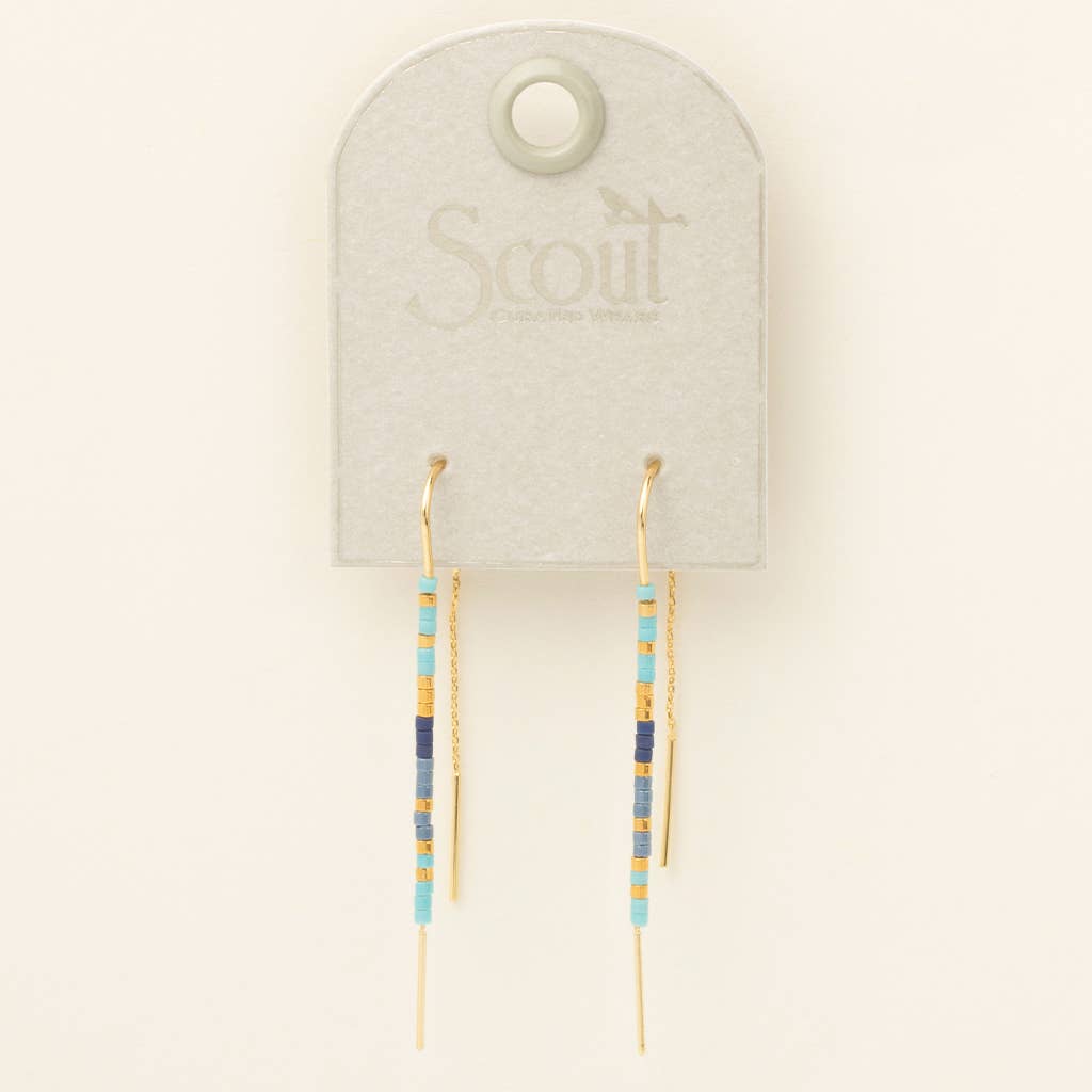 Chromacolor Miyuki Thread Earring - Cobalt Multi/Gold / Scout