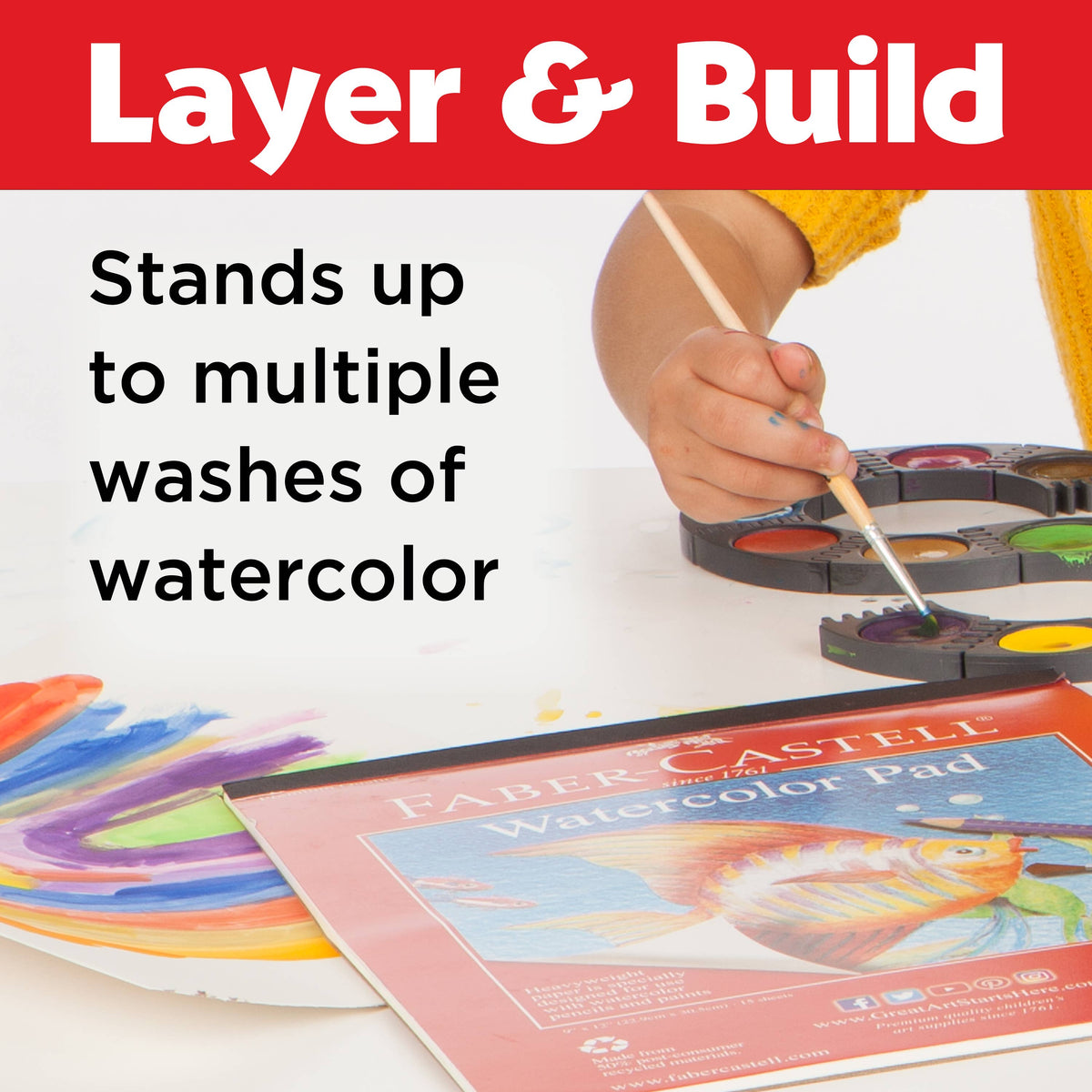 Watercolor Paint Paper Pad 9" x 12" Heavy-Duty 15 Pages