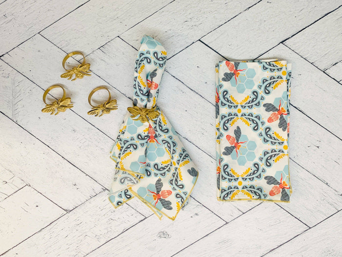Honey Bee Cloth Napkins, set of four