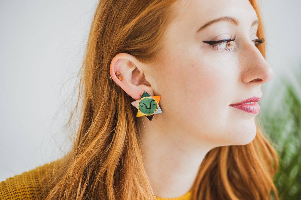 Midcentury Sun Stud Earrings