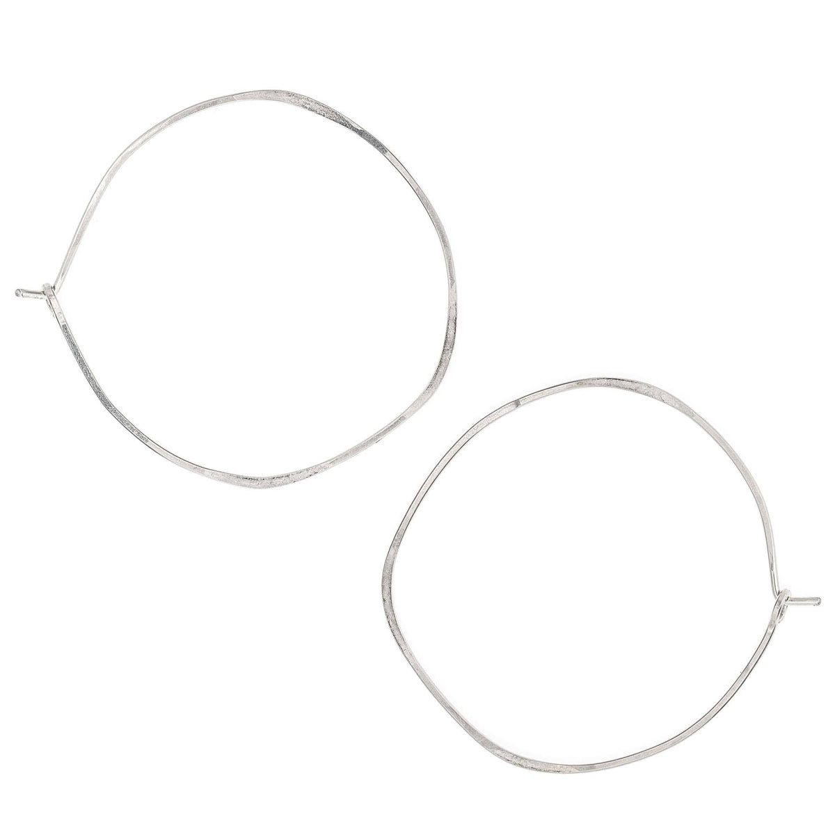 Minimal Hoop Earrings Handmade LARGE ORGANIC CIRCLE