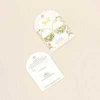 Pressed Flower Hoop Earring - Green Peppergrass/Gold