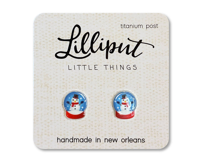 Snowman Snow Globe Earrings / Lilliput
