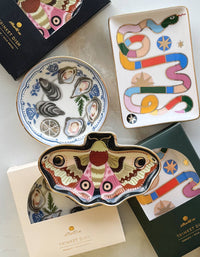 Rainbow Snake Porcelain Trinket Dish