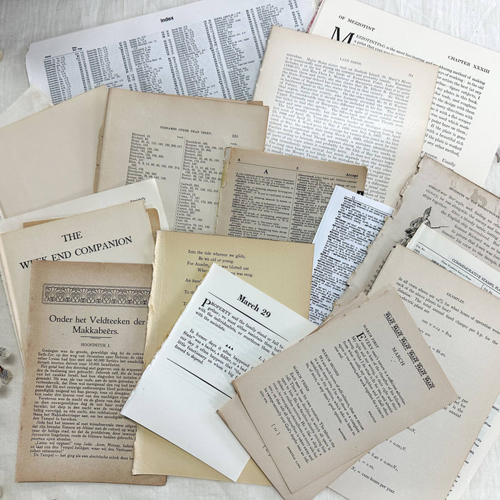 Art Kit- Vintage Book Pages for Collage and Art