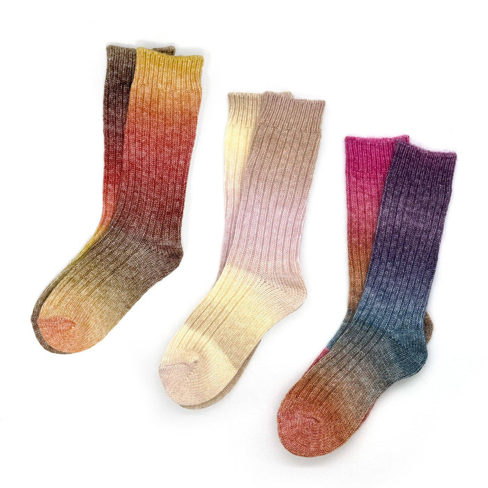 Ombre Sunset Knit Socks – Cozy & Colorful / Rainbow Unicorn Birthday Surprise