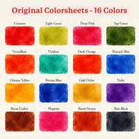 Original Colorsheets 16 | Travel Watercolor Set | Art Gift