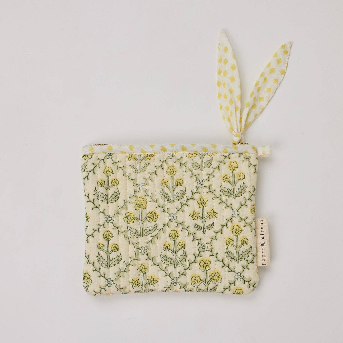 Organic Cotton Zipped Pouch Set 2pk - Floral Buttercream