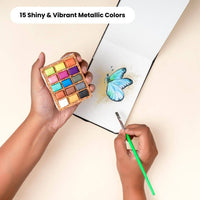 Watercolor Pans - Metallic 15 Colors (Pack of 5) Nano Pallet