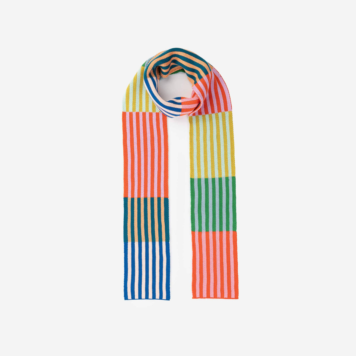 Colorblock Stripe Skinny Scarf