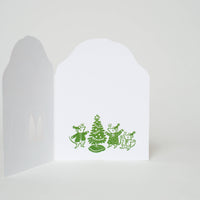 Merry Mushroom House Letterpress Holiday Greeting Card by Phoebe Wahl