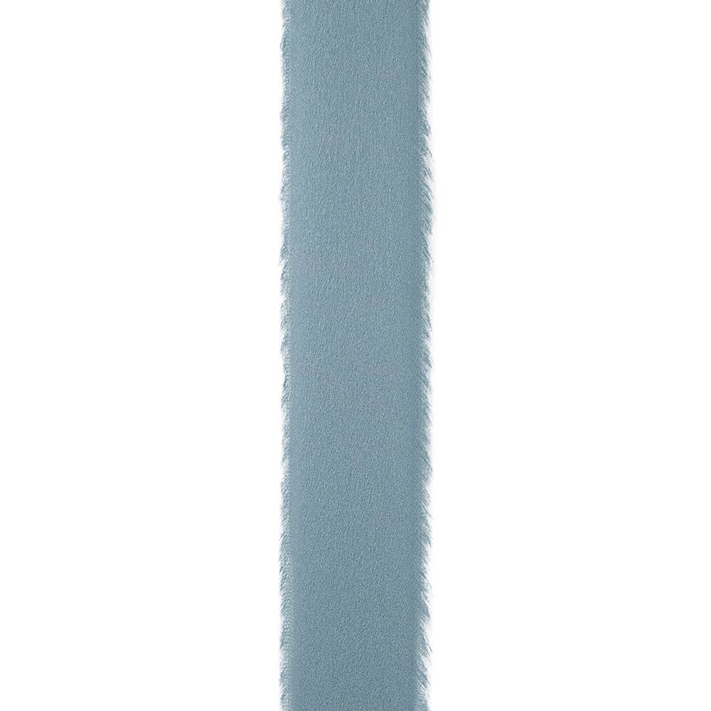 Frayed Edge Silk Touch Ribbon, Bluestone, 1 In