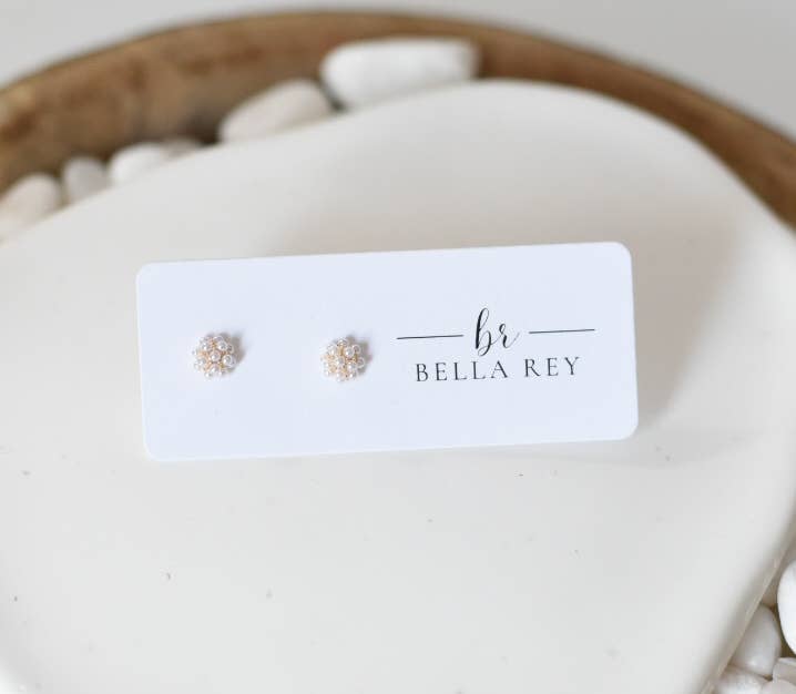 Lettie Pearl Cluster Stud Earrings / Bella Rey