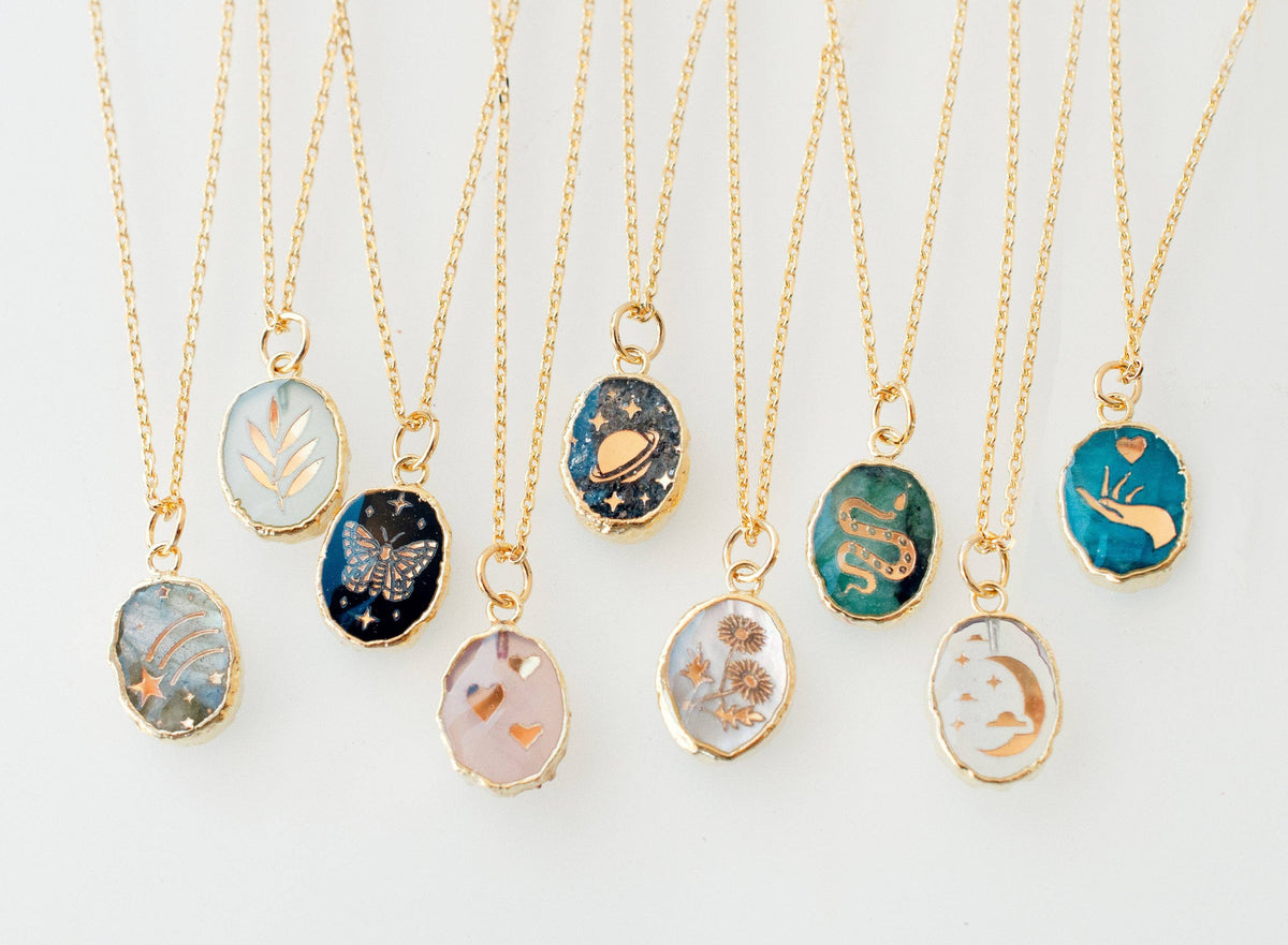 Gemstone Symbol Necklace / Jill Makes