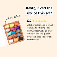 Watercolor Pans - Metallic 15 Colors (Pack of 5) Nano Pallet