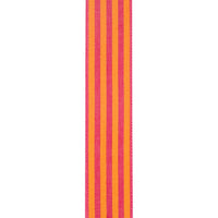 Broad Striped Linen, Orange/fuchsia, 1-1/2 In