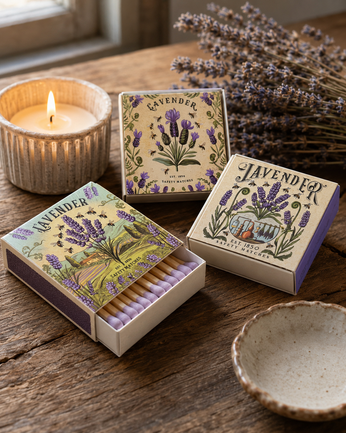 Lavender Matches – Botanical Collection