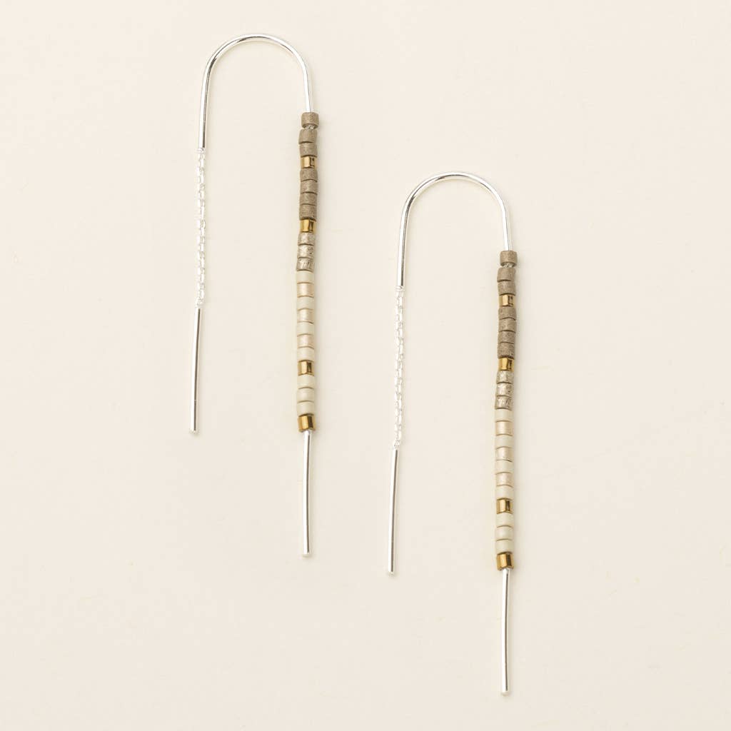 Chromacolor Miyuki Thread Earring - Pewter Multi/Silver / Scout