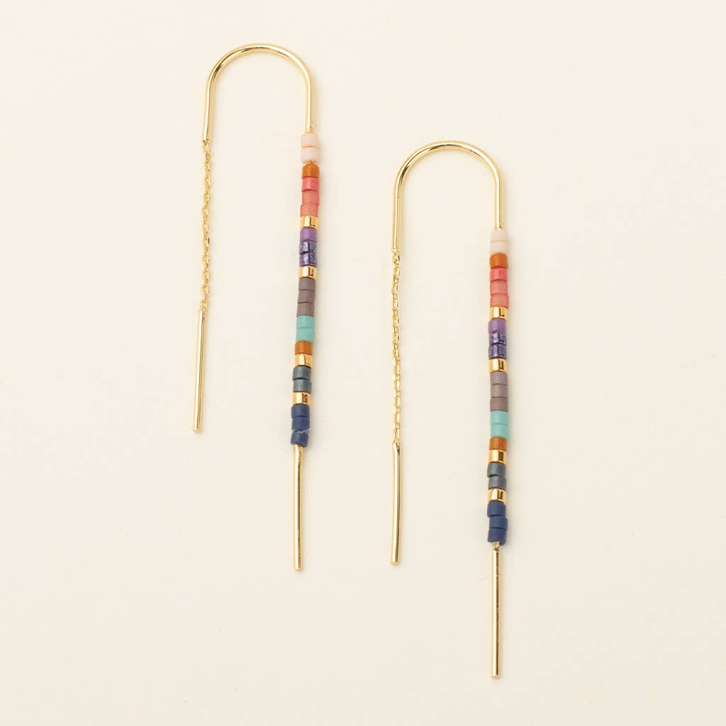 Chromacolor Miyuki Thread Earring - Dark Multi/Gold / Scout