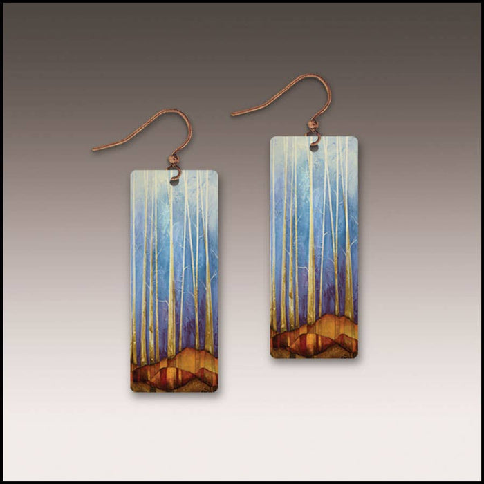 Cool Forest Rectangle Handmade Earrings