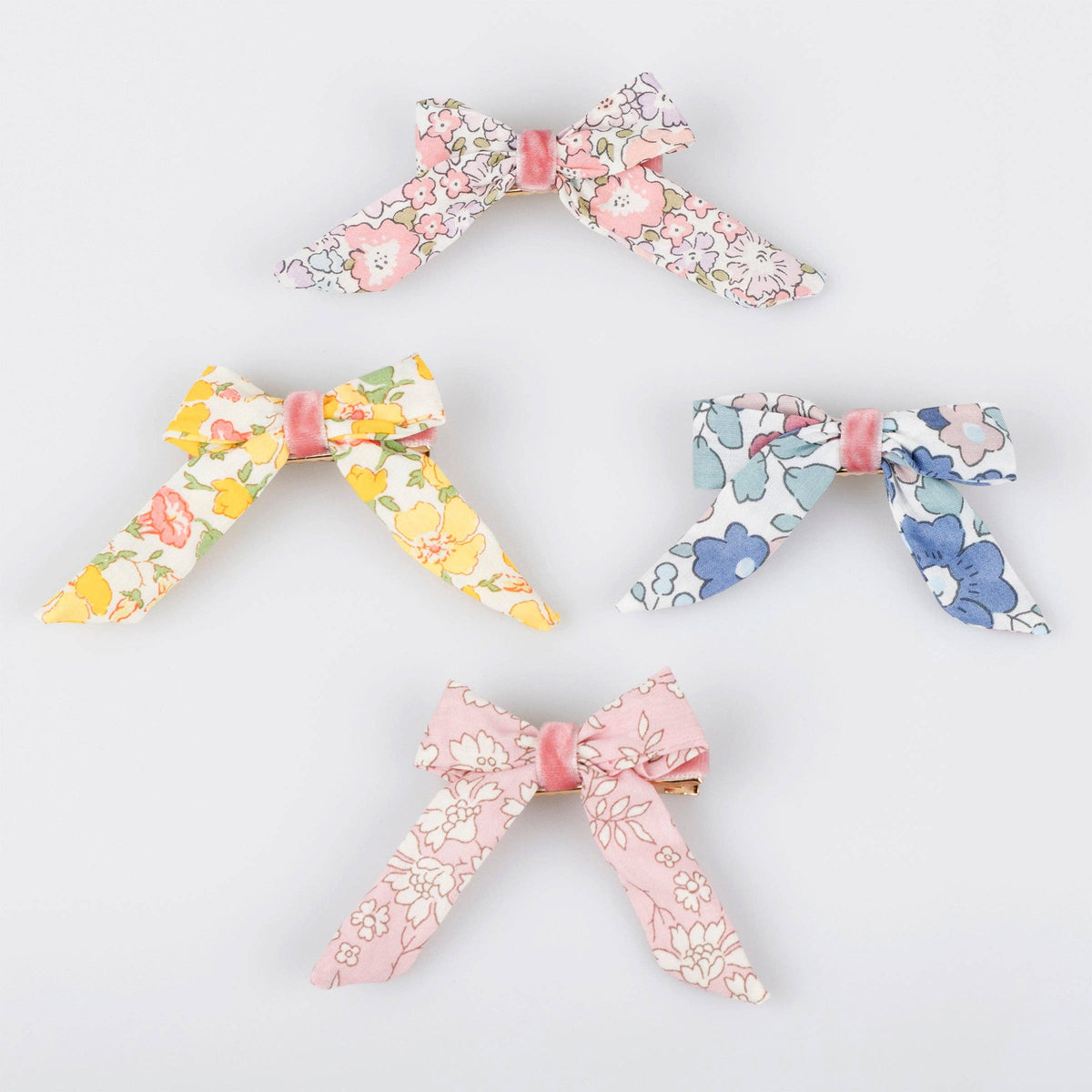 Floral Pattern Bow Hair Clips / Meri Meri