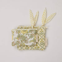 Organic Cotton Zipped Pouch Set 2pk - Floral Buttercream