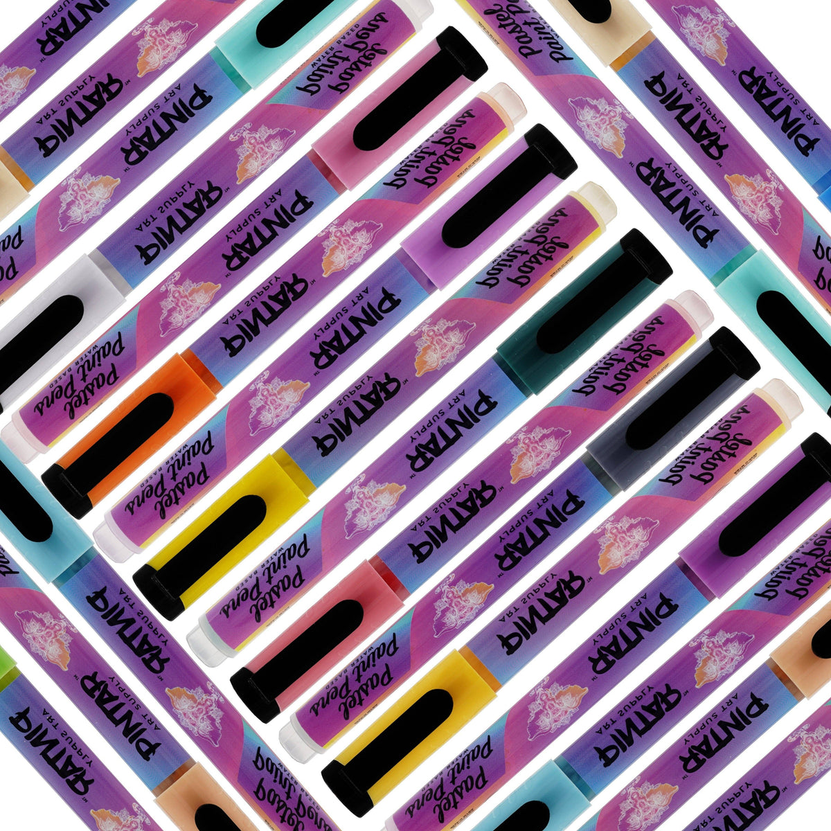 PINTAR Art Supply 16 Pack Acrylic Premium Vibrant Pastel Paint Pens Medium Tip 5.0mm Tips, Glossy, Japanese Ink Use On Rocks, Glass, Ceramic, Plastic