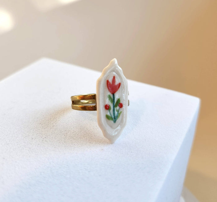 Framed floral ring