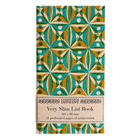 Very Slim List Book Kaleidoscope Yellow and Turquoise