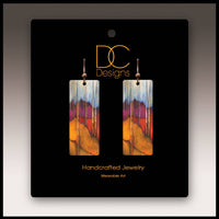 Trees and Hills Rectangle Handmade Earrings