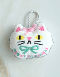 Velvet Embroidered Ornament | Meowy Christmas