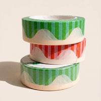 Wavy Stripes Washi Tape (Blue + Green)