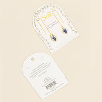 Pressed Flower Thread Earring - Purple Cornflower/Gold