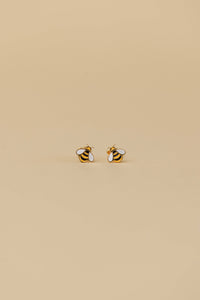 Bumble Bee Enamel Flat Back Kids Earrings