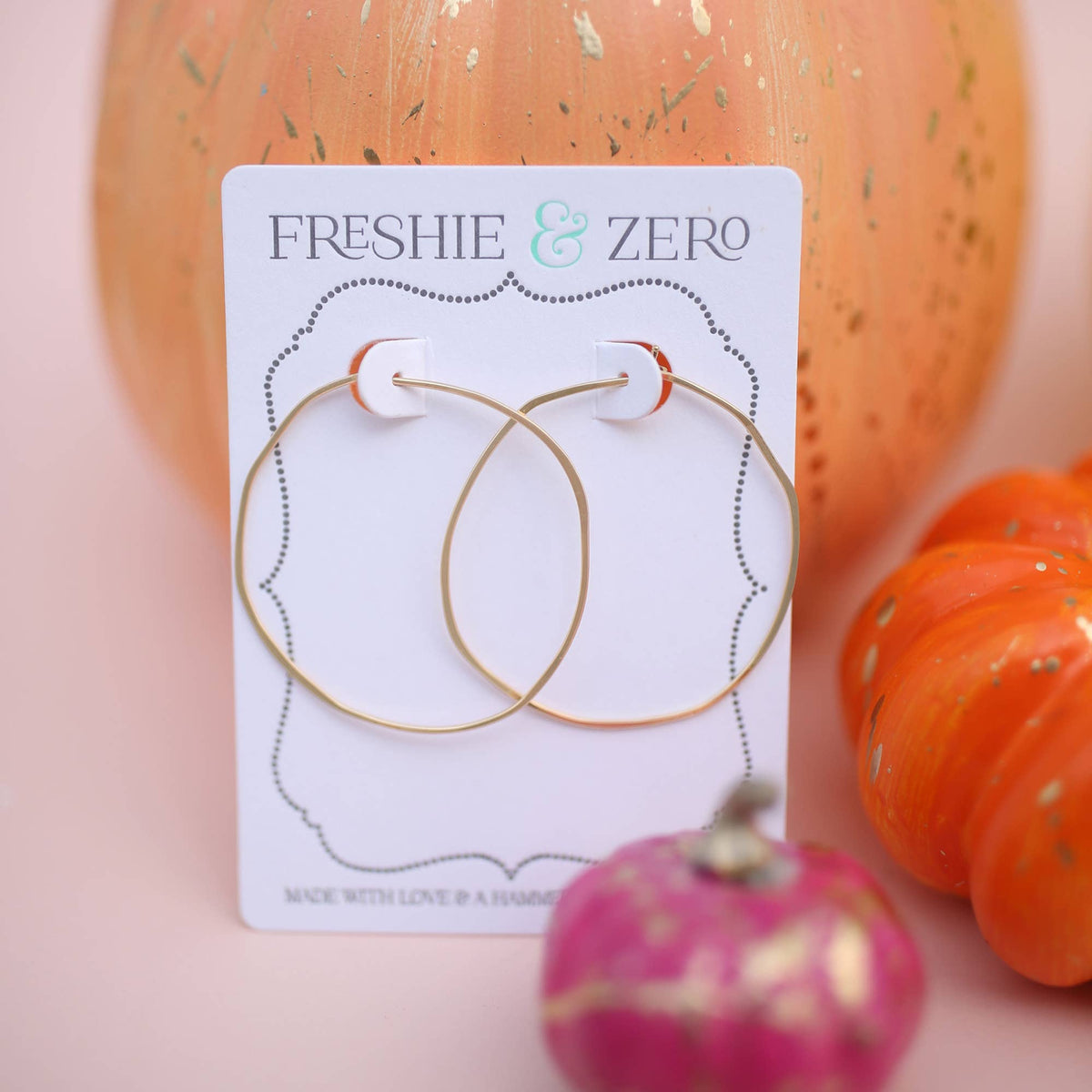 Minimal Hoop Earrings Handmade LARGE ORGANIC CIRCLE