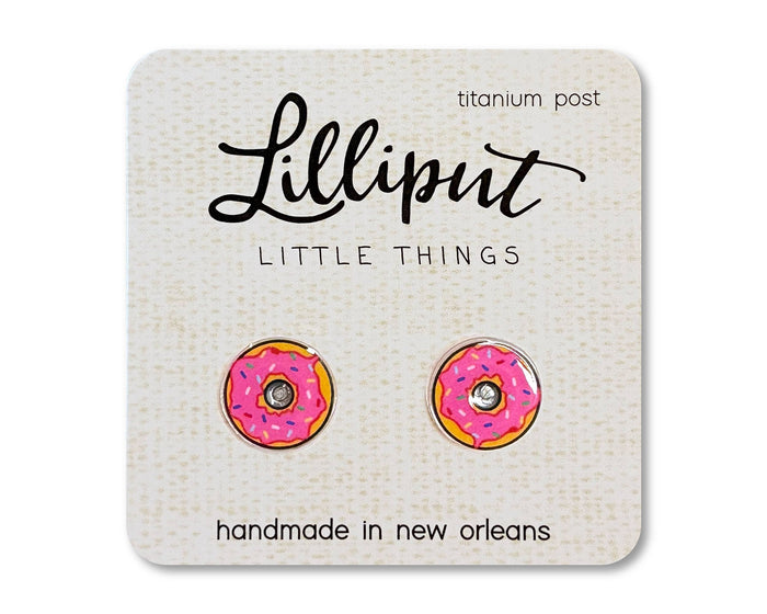 Pink Sprinkle Donut Earrings / Lilliput
