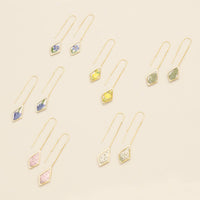 Pressed Flower Thread Earring - Pink Lace Flower/Gold / Scout