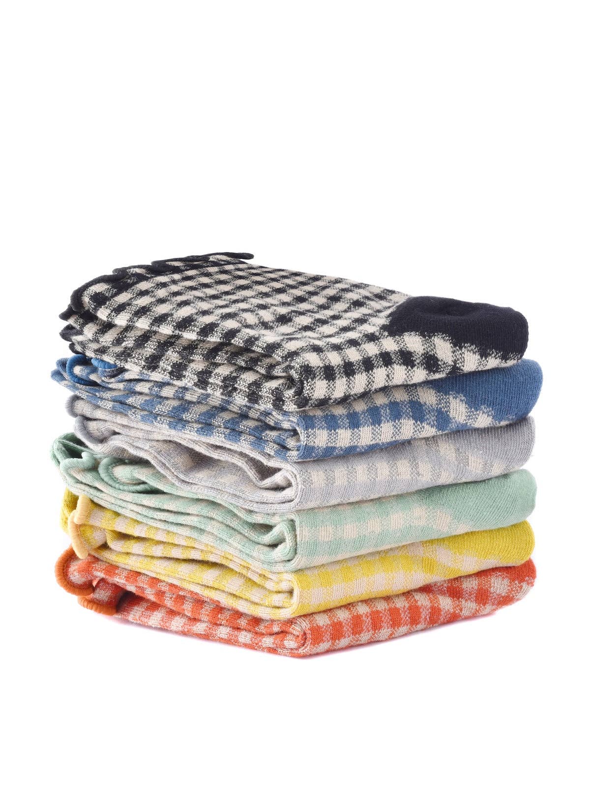Rufia - Colorful Check Pattern Lace Socks: Grey / One Size