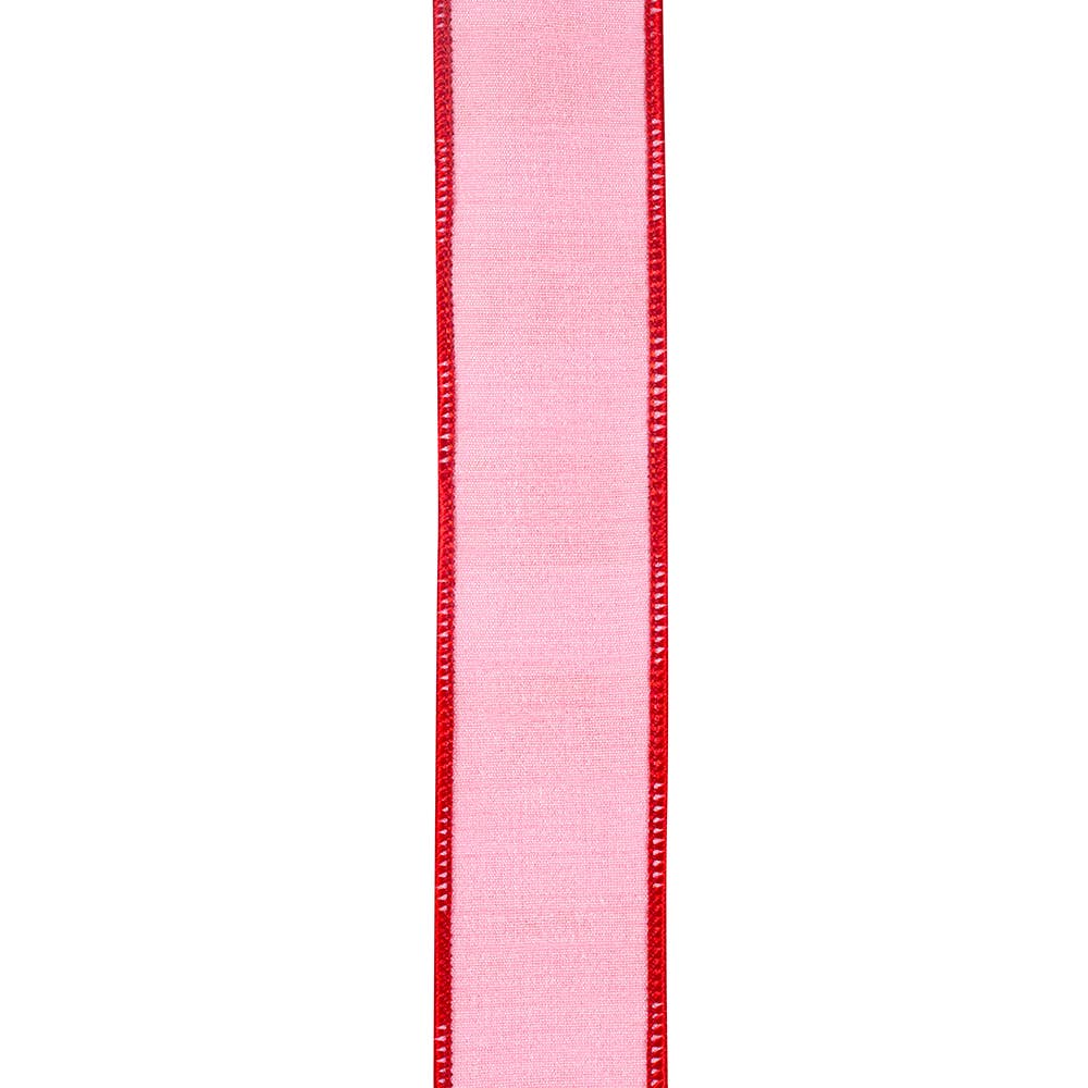 Cabana Striped Dupioni, Pink/red, 1-1/2 In