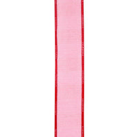 Cabana Striped Dupioni, Pink/red, 1-1/2 In